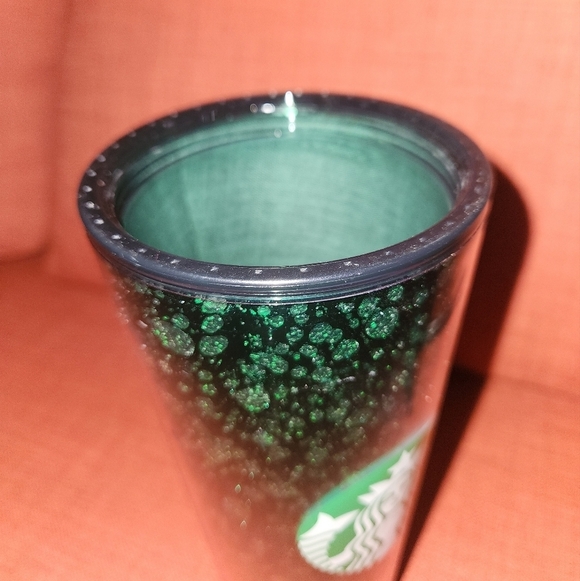 2019 Starbucks green Christmas limited edition 24 oz tumbler cup thermos Sparkle - Picture 6 of 7
